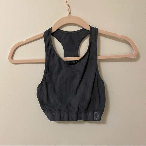 DKNY Ribbed High Neck Cropped Tank - Picture 1 of 3